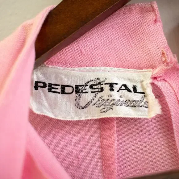 Vintage 80s Pink Sleeveless Dress Size Medium - Picture 3 of 8